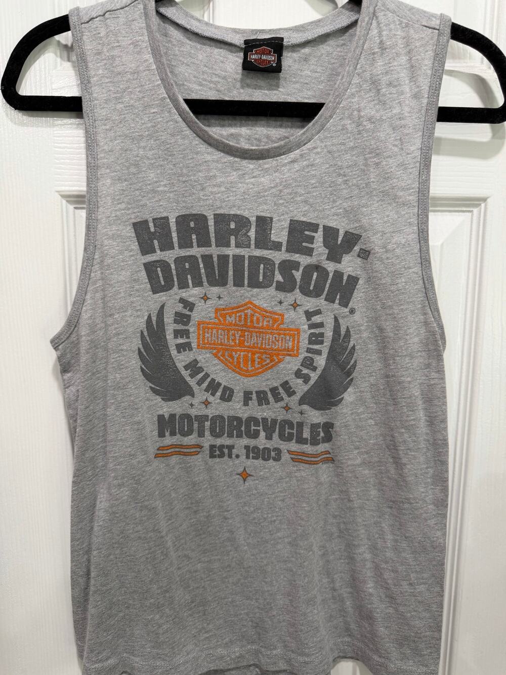 Harley Davidson Women's Grey Free Mind Free Spirit Muscle Tank